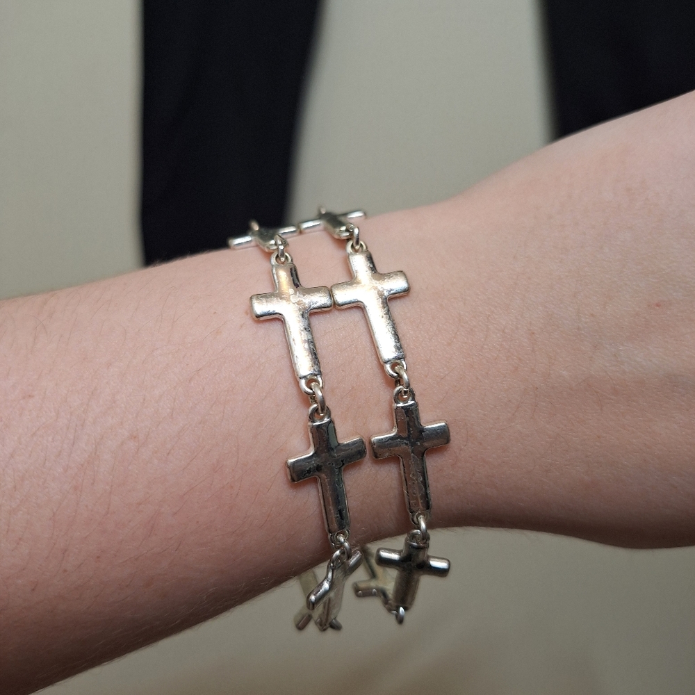 Silver Cross Bracelet